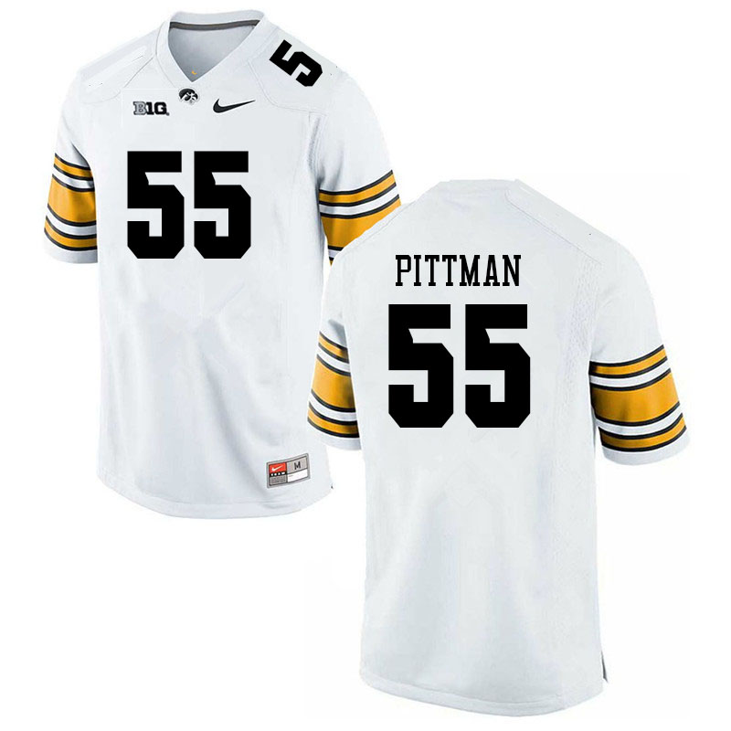 Men #55 Jeremiah Pittman Iowa Hawkeyes College Football Jerseys Sale-White